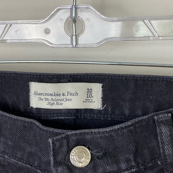 SALE. Abercrombie & Fitch Straight Charcoal Jeans with Split Hem - Picture 3 of 8